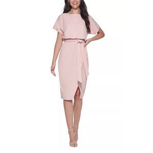 KENSIE Blouson Wrap Dress Blush 10
